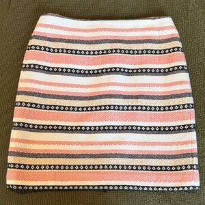 LOFT Pink and Black Striped Mini Skirt